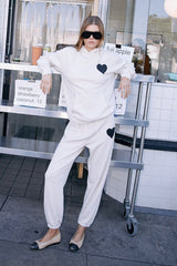 Vintage White Heart Hoodie