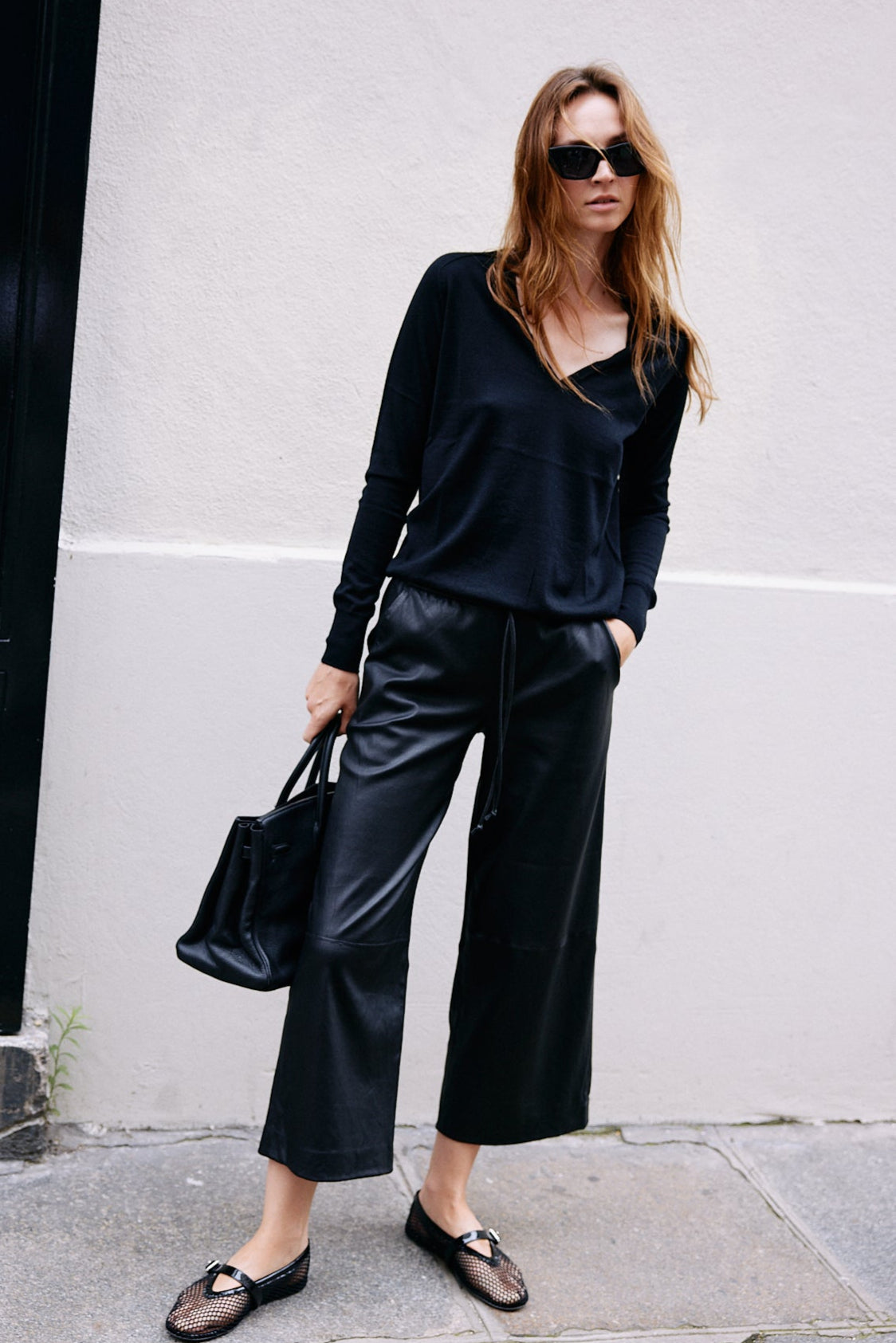 Black Cashmere V-Neck Sweater