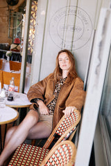 Brown Distressed Leather Aviator Jacket