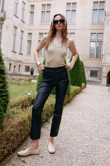 Black Leather Sophia Pull On