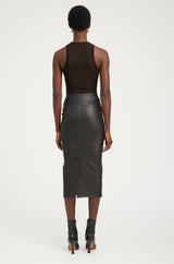 Black Leather Tube Skirt