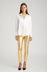 Metallic Gold Leather Ankle