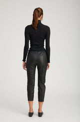 Black Leather Joggers