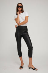 Black Leather Crop