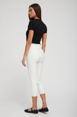 White Leather Crop