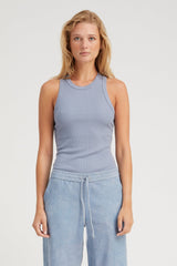 Steel Blue Rib Racer Tank