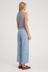 Steel Blue Rib Racer Tank