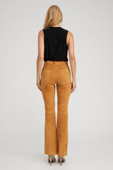 Nutmeg Suede 5 Pocket Micro Flare Pants