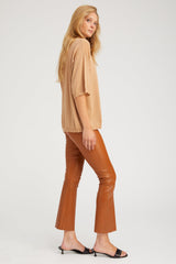 Chestnut Leather Ankle Flare