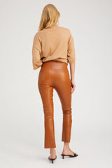 Chestnut Leather Ankle Flare