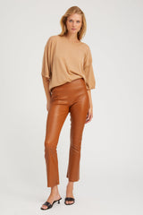 Chestnut Leather Ankle Flare