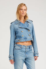 Paradis Cropped Denim Trench