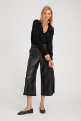 Black Leather Culotte