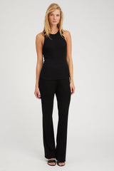 Black Rib Bootcut Pants