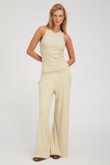 Pistachio Rib Wide Leg Pants