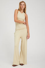 Pistachio Rib Wide Leg Pants