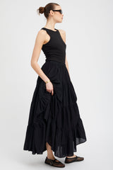 Black Cotton Racer Tank