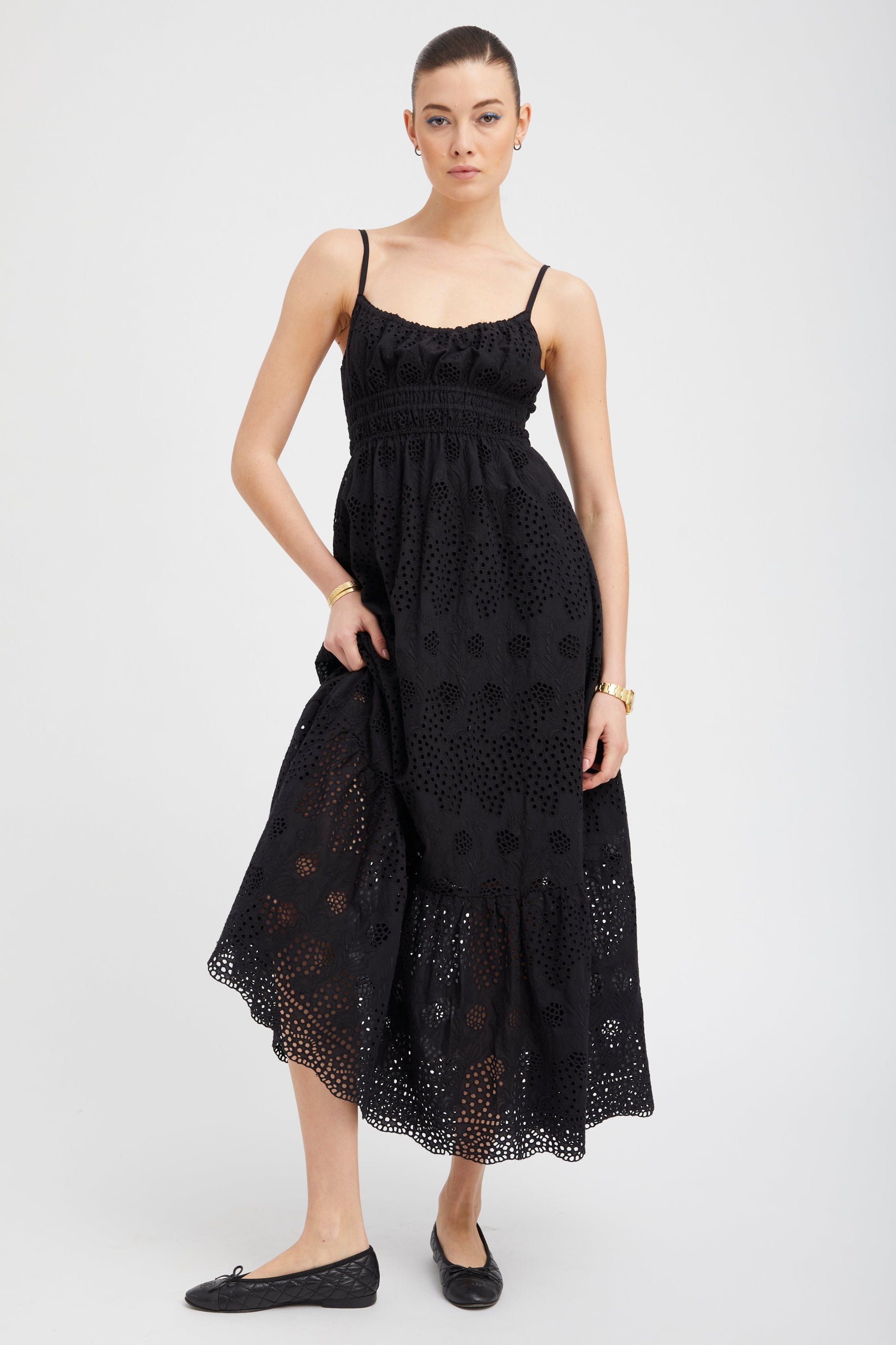 Black Eyelet Ali Maxi Dress