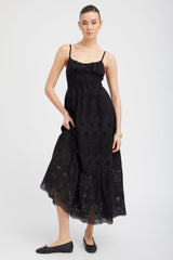 Black Eyelet Ali Maxi Dress