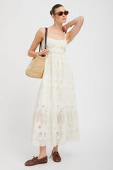 White Eyelet Ali Maxi Dress