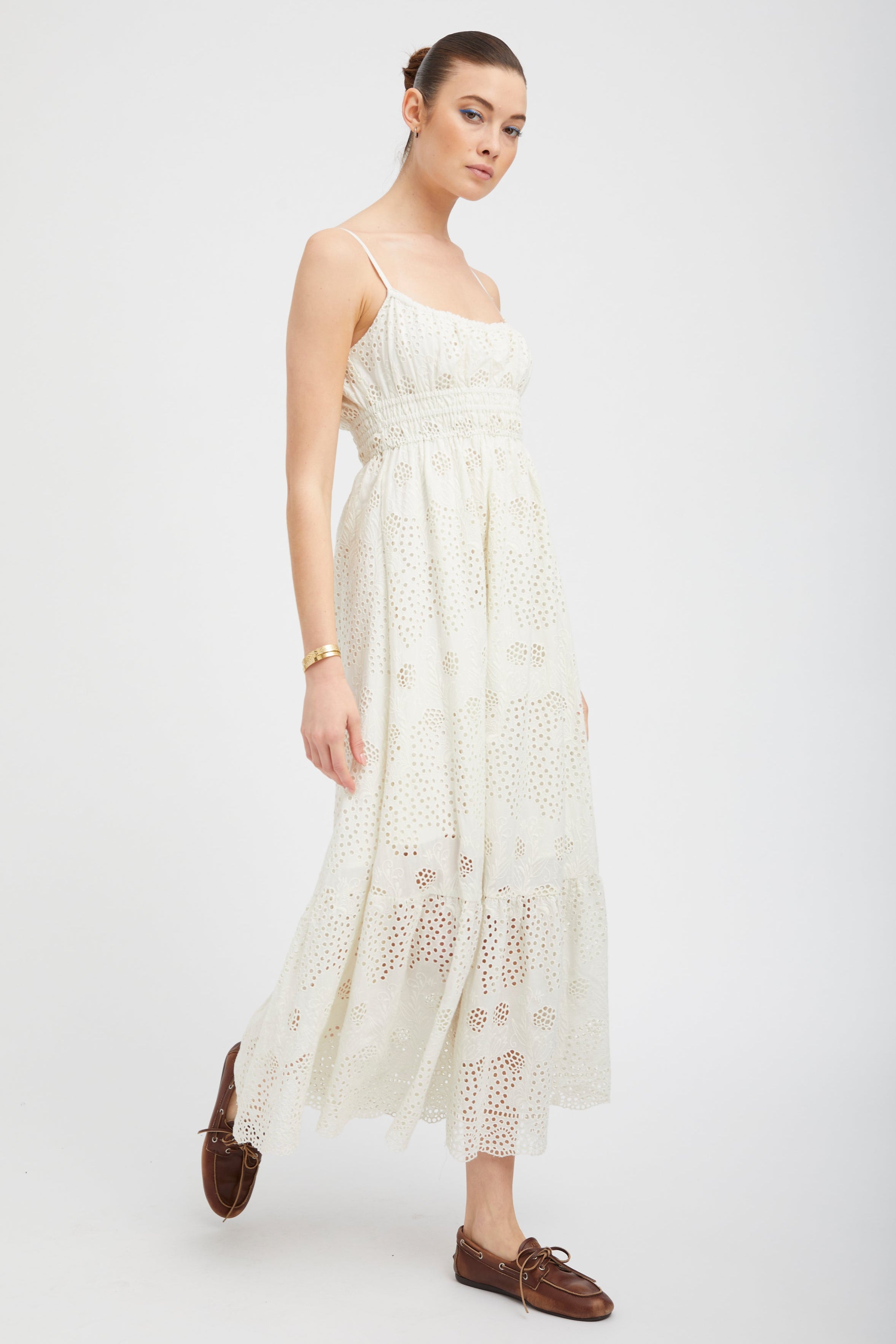 White Eyelet Ali Maxi Dress