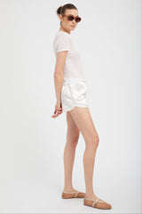 White Pointelle Baby Tee