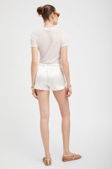 White Pointelle Baby Tee