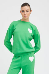 Bright Green Heart Sweatpants