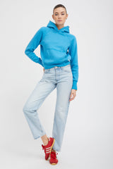 Turquoise Shrunken Hoodie