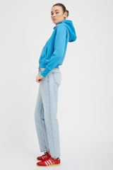 Turquoise Shrunken Hoodie