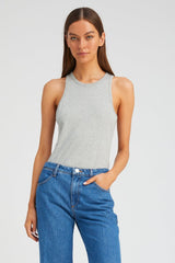 Heather Grey Racer Tank