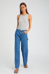 Heather Grey Racer Tank