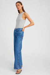 Heather Grey Racer Tank