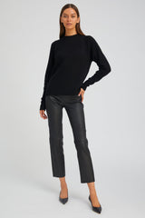 Black Leather Sophia Pull On