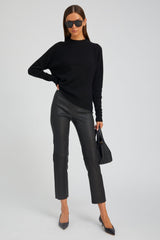 Black Leather Sophia Pull On