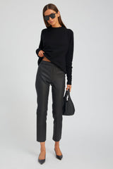 Black Leather Sophia Pull On