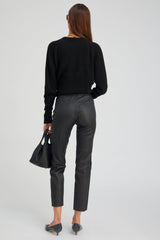 Black Leather Sophia Pull On