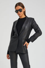 Black Leather Blazer