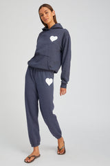 Navy Heart Sweatpants