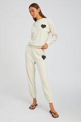 Vintage White Heart Sweatpants
