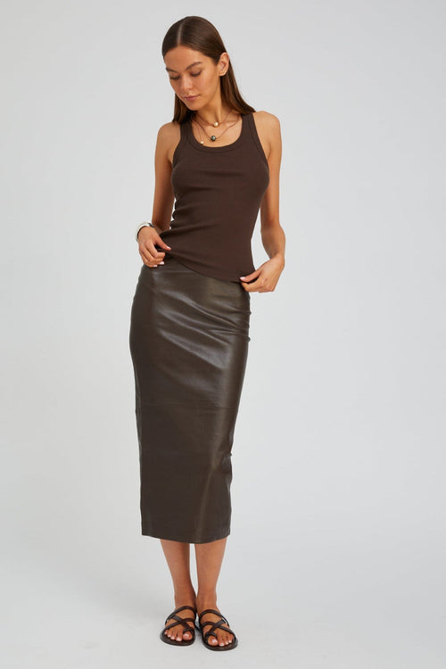 Americano Leather Tube Skirt