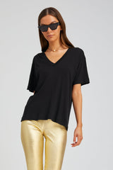 Black V-Neck Tee