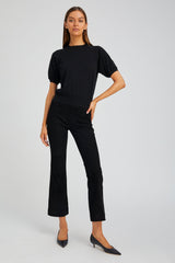 Black Suede Ankle Flare