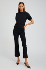 Black Suede Ankle Flare