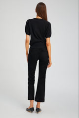 Black Suede Ankle Flare