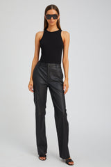 Black Leather Classic Trousers
