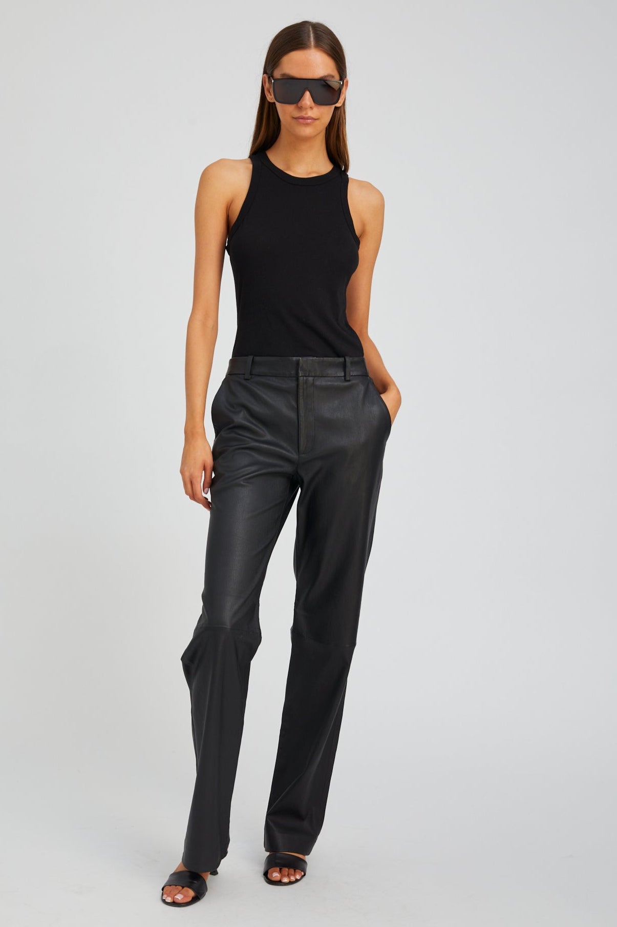 Black Cotton Racer Tank