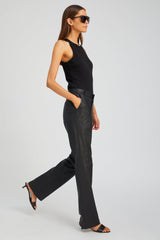 Black Cotton Racer Tank