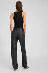Black Leather Classic Trousers