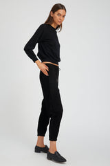 Black Suede Sweatpants